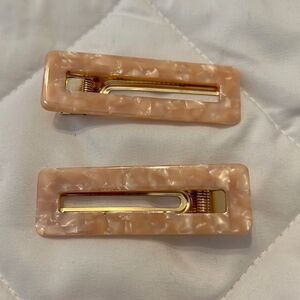 Pink Swirl Rectangular Hair Clips new